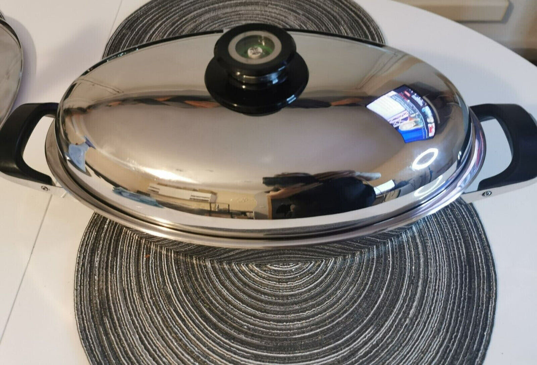 AMC ovaler Bräter, 6 cm hoch, guter gebrauchter Zustand, mit hohen Deckel - Produktbild 1 | potoria.de
