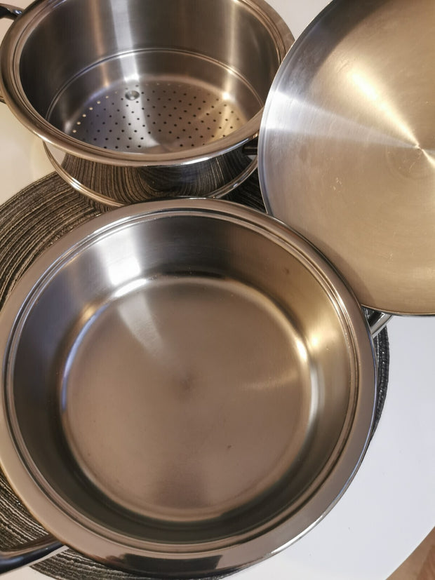 AMC Topf 2,3 Liter 20 cm und Tiefe 7 cm + Siebtopf Induktion - Produktbild 1 | potoria.de