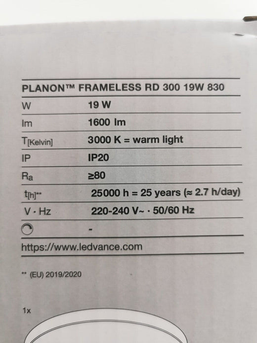 Decken-und Wand Panel Ø 30 cm 19W Warmweiß Ledvance PLANON Frameless - Produktbild 4 | potoria.de