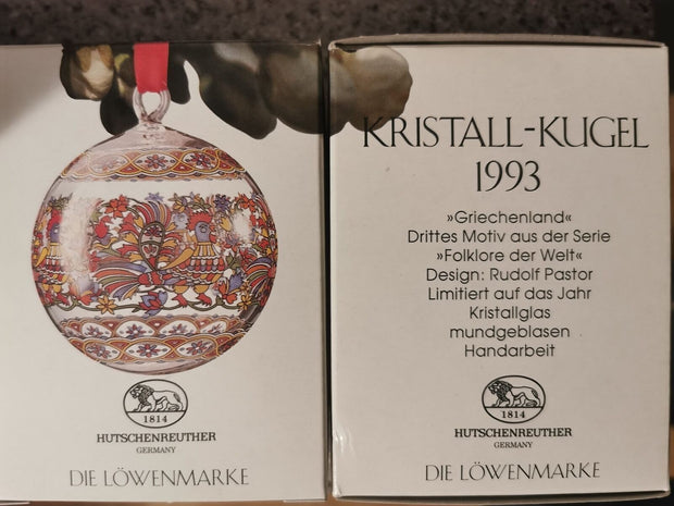 Hutschenreuther Kristallglas Weihnachtskugel 1993 - Produktbild 1 | potoria.de